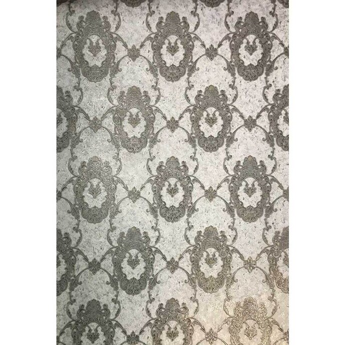 Shop Wallpaper Vinyl Textured Vintage Style Gray Silver Victorian