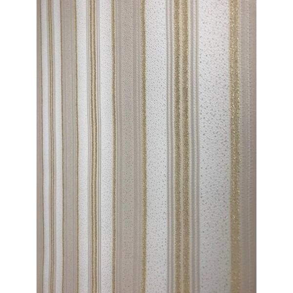 Modern Striped Wallpaper gold ivory beige textured wall coverings rolls stripes