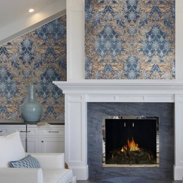 Shop Wallpaper Textured Victorian Beige Vintage Damask Texture