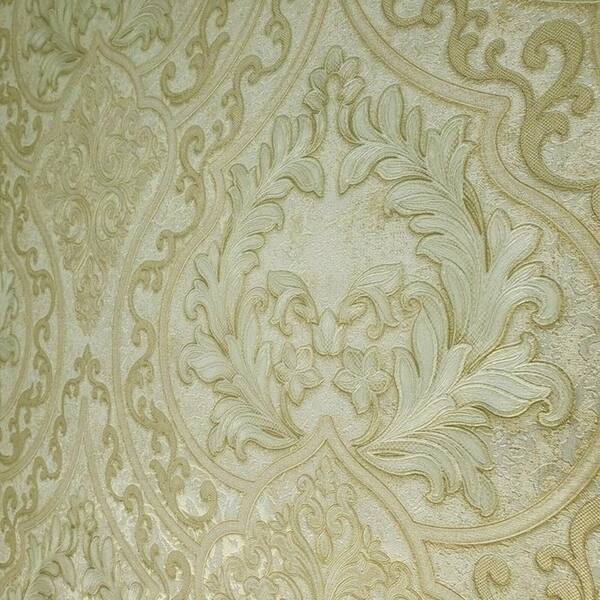 Shop Wallpaper Victorian Large Vintage Damask Yellow Gold Metallic