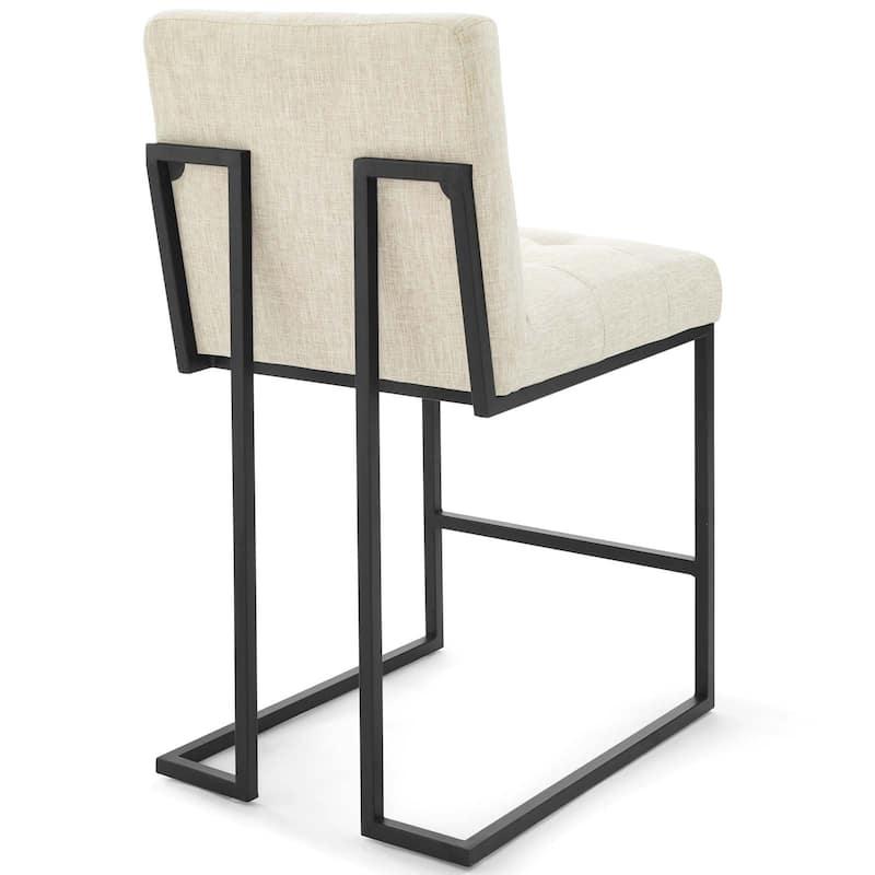 Carson Carrington Kampbo Black Stainless Steel Upholstered Counter Stool (Set of 2) - N/A