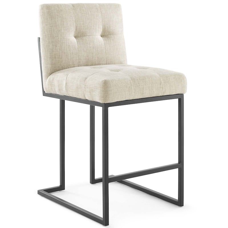 Carson Carrington Kampbo Black Stainless Steel Upholstered Counter Stool (Set of 2) - N/A