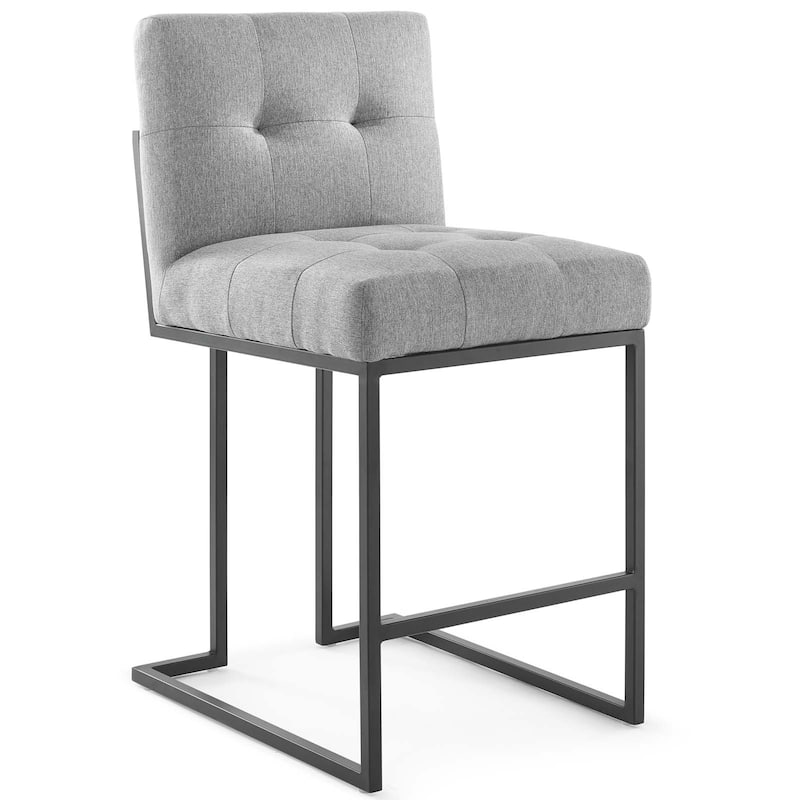 Carson Carrington Kampbo Black Stainless Steel Upholstered Counter Stool (Set of 2) - N/A