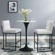 preview thumbnail 3 of 10, Privy Black Stainless Steel Upholstered Fabric Bar Stool Set of 2