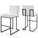 preview thumbnail 10 of 10, Privy Black Stainless Steel Upholstered Fabric Bar Stool Set of 2