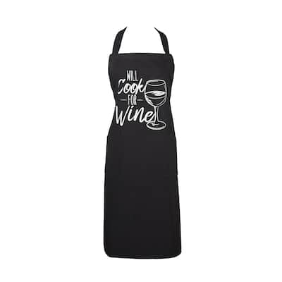 DII Chef Printed Apron, One Size Fits Most, Cook for Wine, 1 Piece
