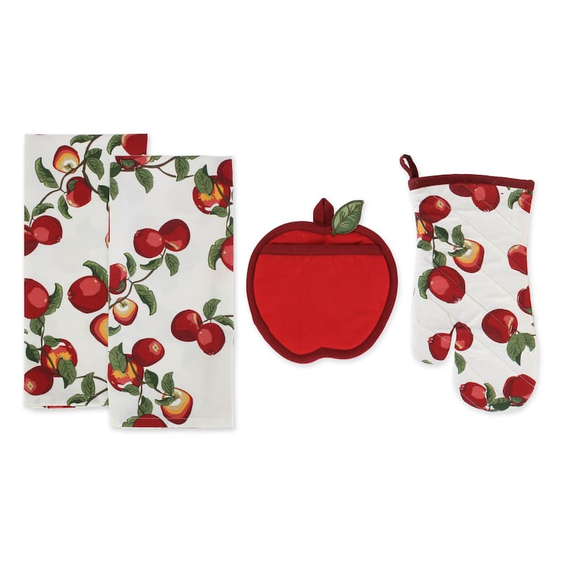 DII Apple Orchard Kitchen Textiles, Apple Orchard, 4 Pieces - Apple Orchard