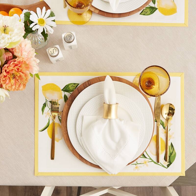 DII Lemon Bliss Kitchen Textiles, 13x19", Lemon Bliss, 6 Pieces