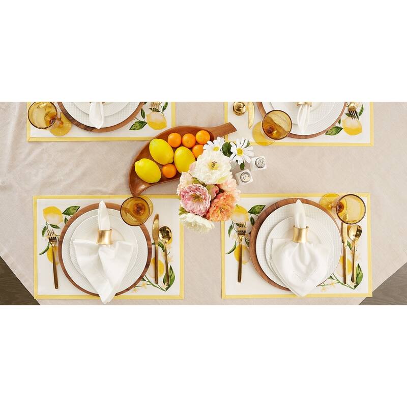 DII Lemon Bliss Kitchen Textiles, 13x19", Lemon Bliss, 6 Pieces