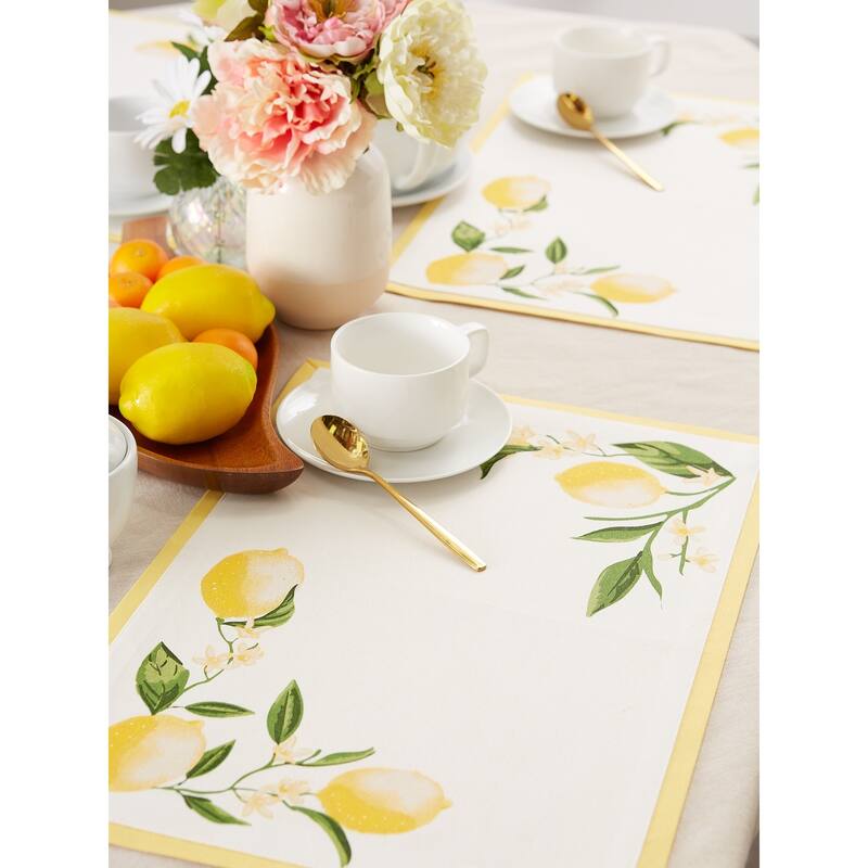 DII Lemon Bliss Kitchen Textiles, 13x19", Lemon Bliss, 6 Pieces