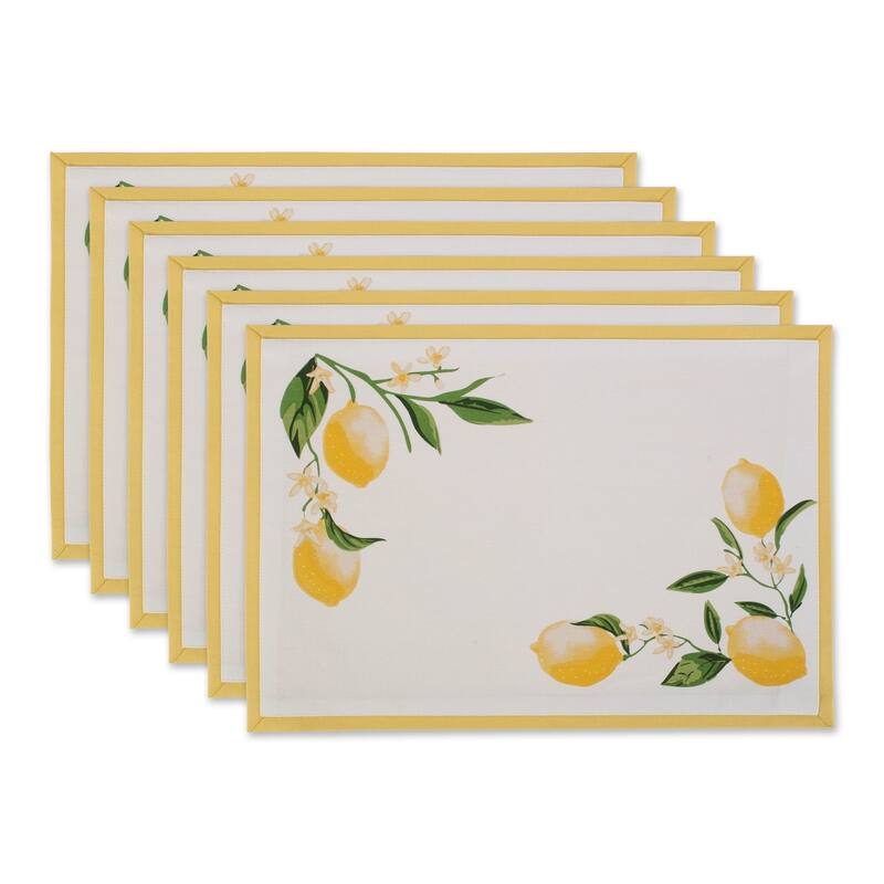 DII Lemon Bliss Kitchen Textiles, 13x19", Lemon Bliss, 6 Pieces