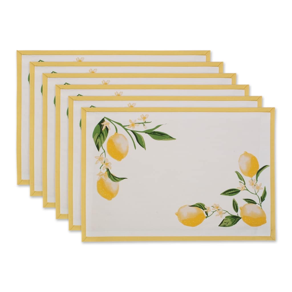 DII Lemon Bliss Kitchen Textiles, 13x19", Lemon Bliss, 6 Pieces