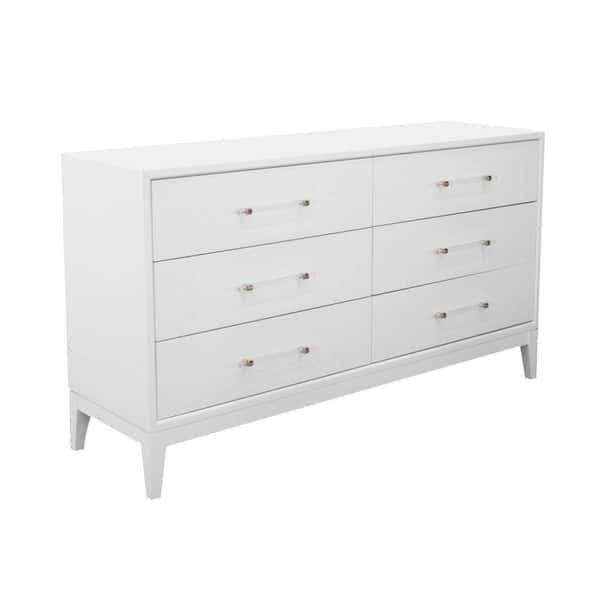 Shop Best Master Furnitures White Lacquer 6 Drawer Dresser
