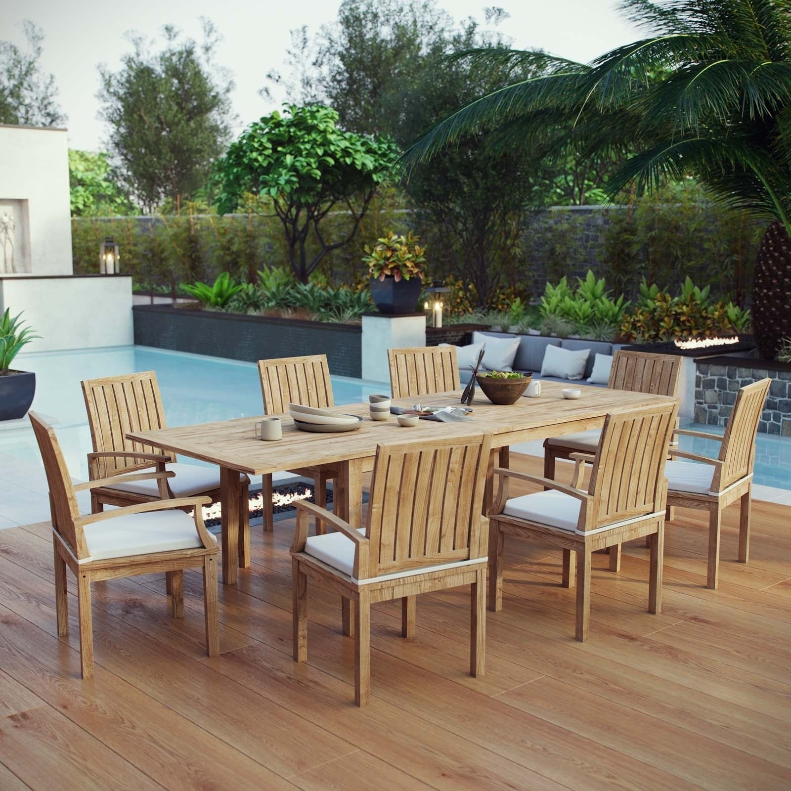 Marina 9 Piece Outdoor Patio Teak Dining Set Free Shipping 9 Piece Outdoor Patio Teak Dining Set