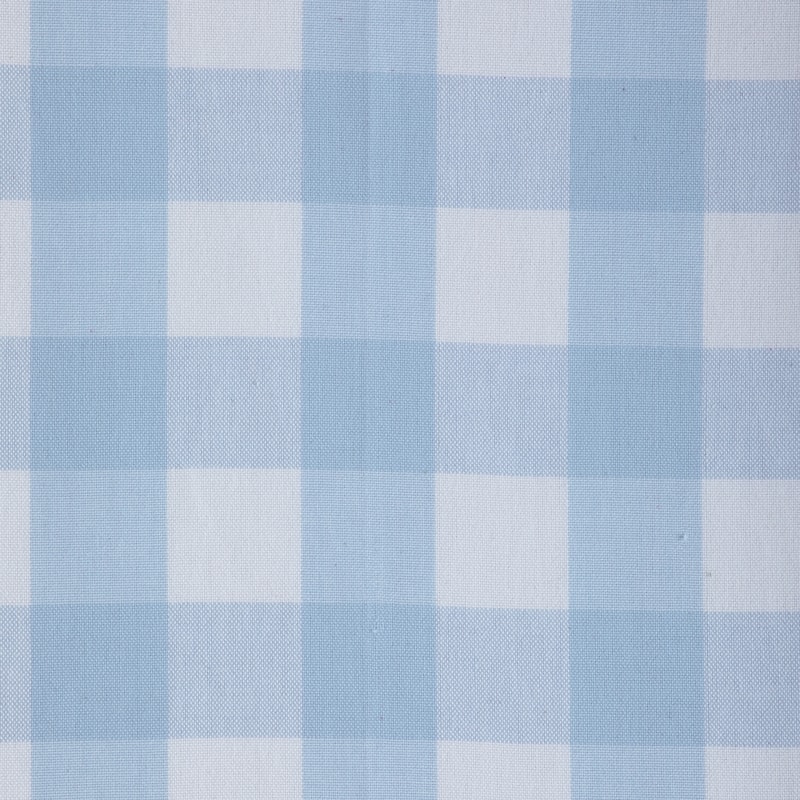 DII Buffalo Check Tabletoppers, 14x72", White & Light Blue, 1 Piece - 14x72"