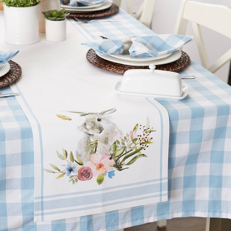 DII Garden Bunny Tabletoppers, 14x72", Garden Bunny, 1 Piece