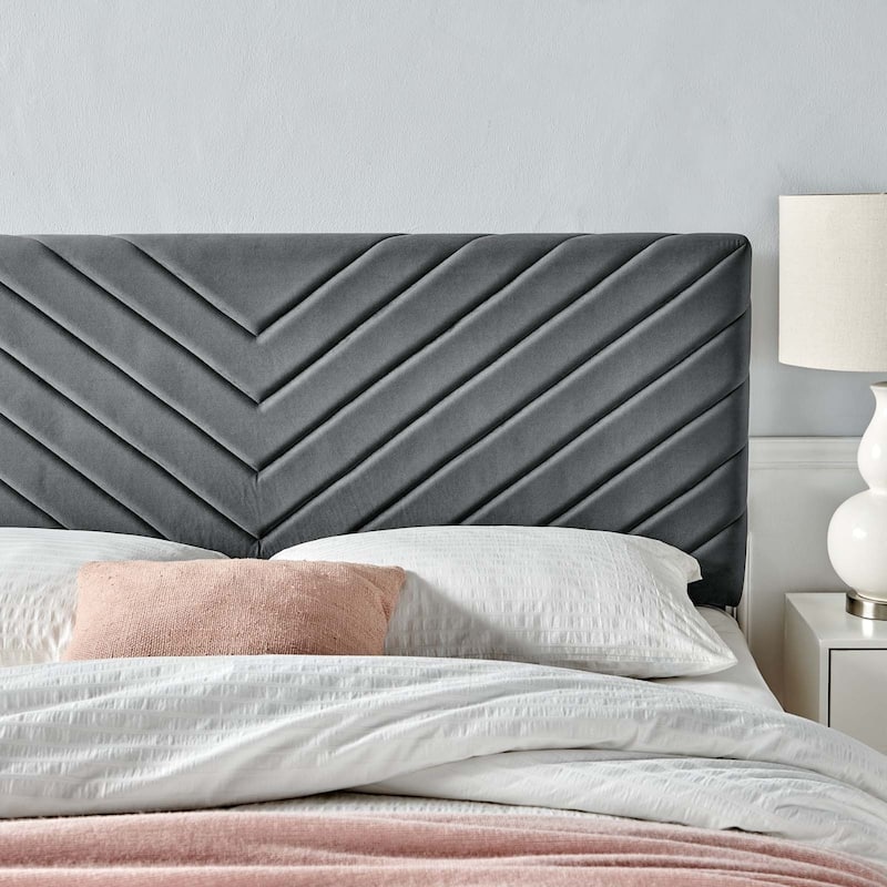 Silver Orchid Blane Tufted Velvet Full/Queen Headboard