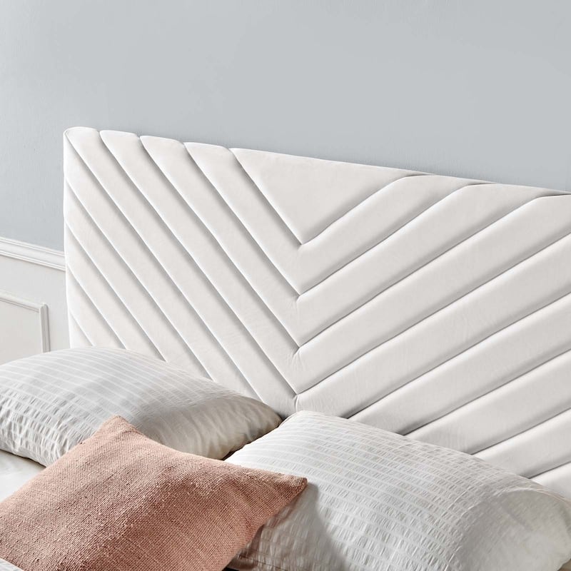 Silver Orchid Blane Tufted Velvet Full/Queen Headboard