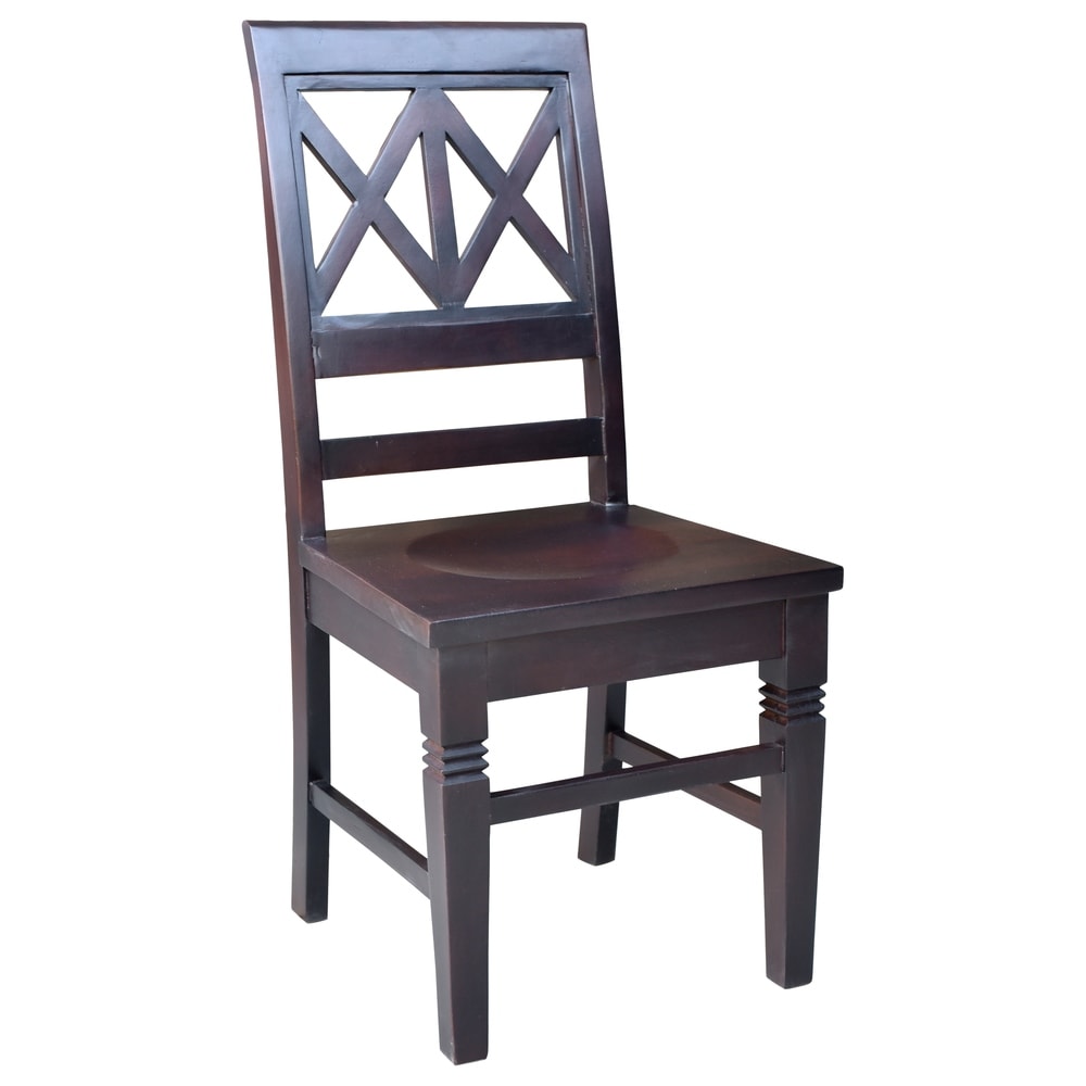 Overstock Barbay Double Cross Solid Wood Dining Chair - 39 H x 18 W x 18 D