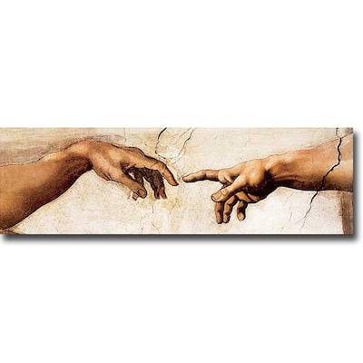 Creation of Adam (Detail) by Michelangelo Gallery Wrapped Canvas Giclee Art (12 in x 36 in)