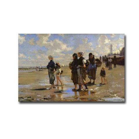 The Oyster Gatherers of Canale by John Singer Sargent Gallery Wrapped Canvas Giclee Art (18 in x 30 in)