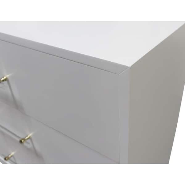 Best Master Furnitures White Lacquer 3 Drawer Hall Chest Bed Bath