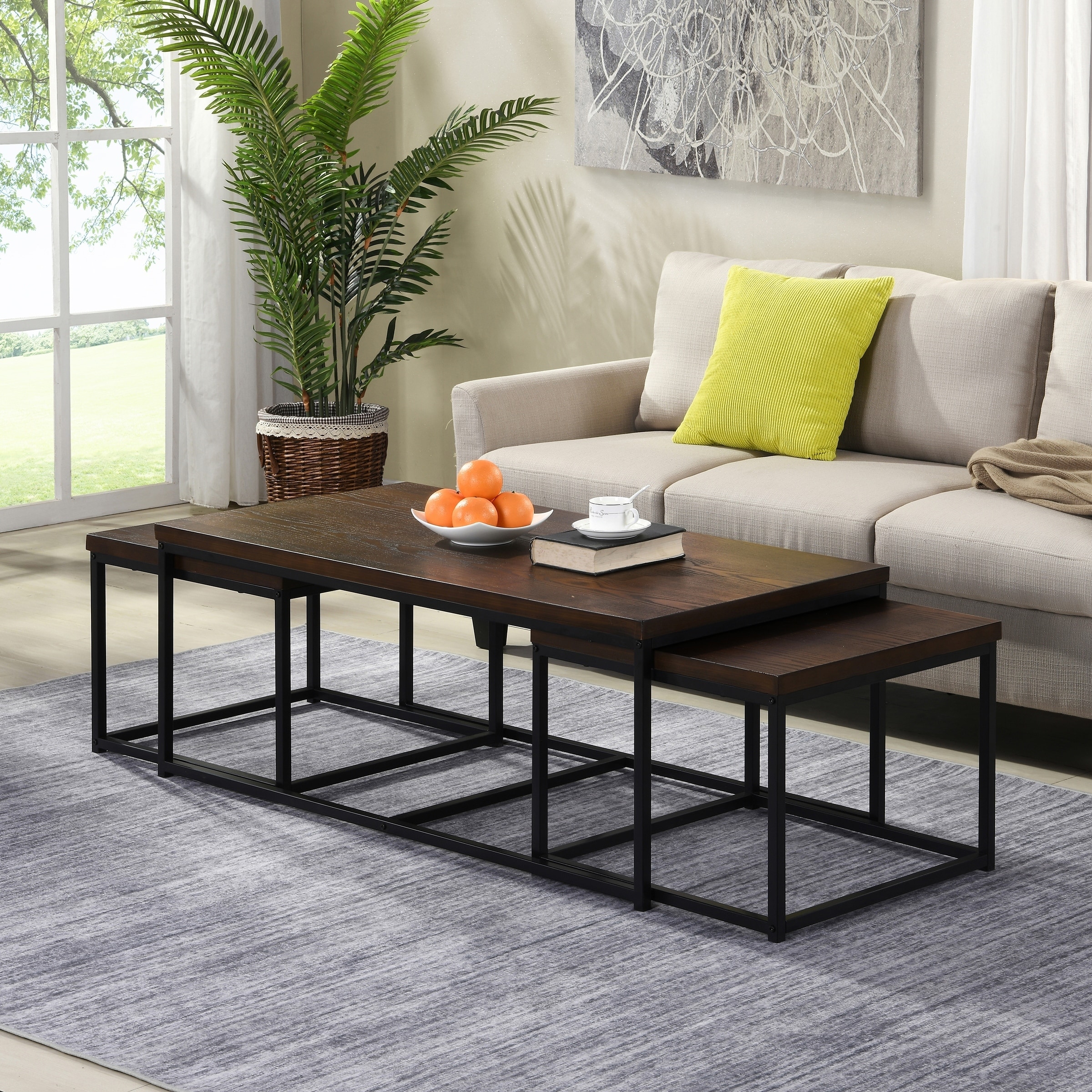 Carbon Loft Demchak Black 3 Piece Coffee Table And Side Table Set Overstock 30542987