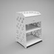 Exquisite Cherry Blossom Pattern PVC Bedside Table with Drawer White - Thumbnail 0