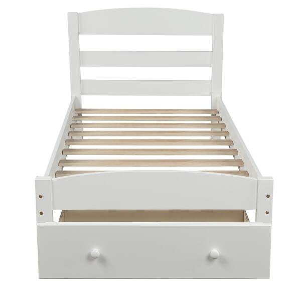 Shop Platform Twin Bed Frame With Storage Drawer And Wood Slat