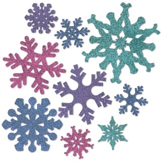 Beistle Set of 4 Cutouts Christmas Holiday Party Decorations, White, Snowflake