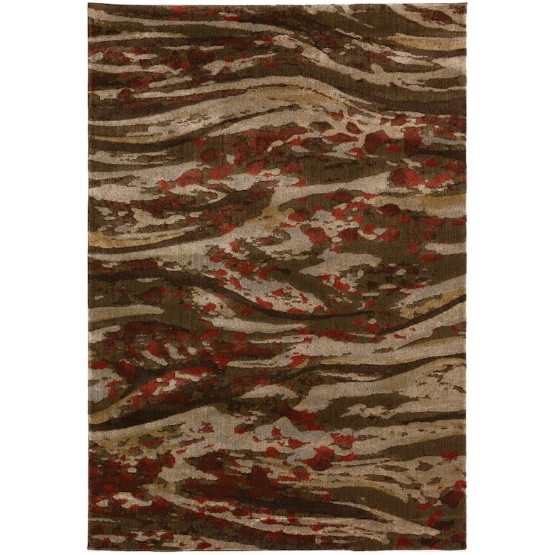 Addison Atlas Abstract Waves Blue Area Rug