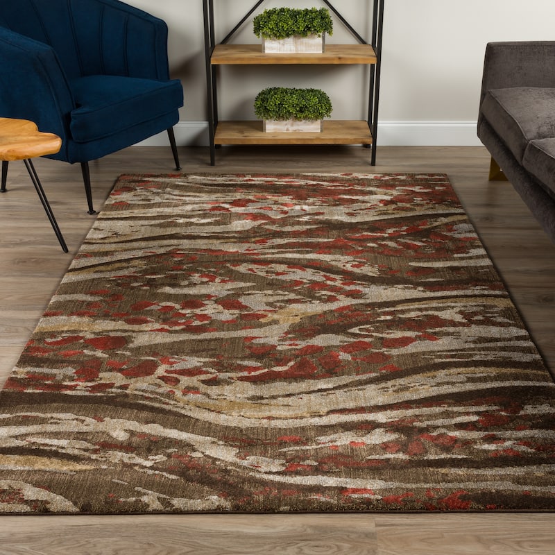 Addison Atlas Abstract Waves Blue Area Rug
