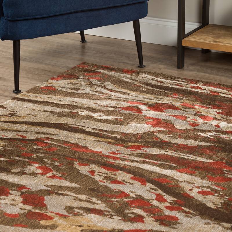 Addison Atlas Abstract Waves Blue Area Rug