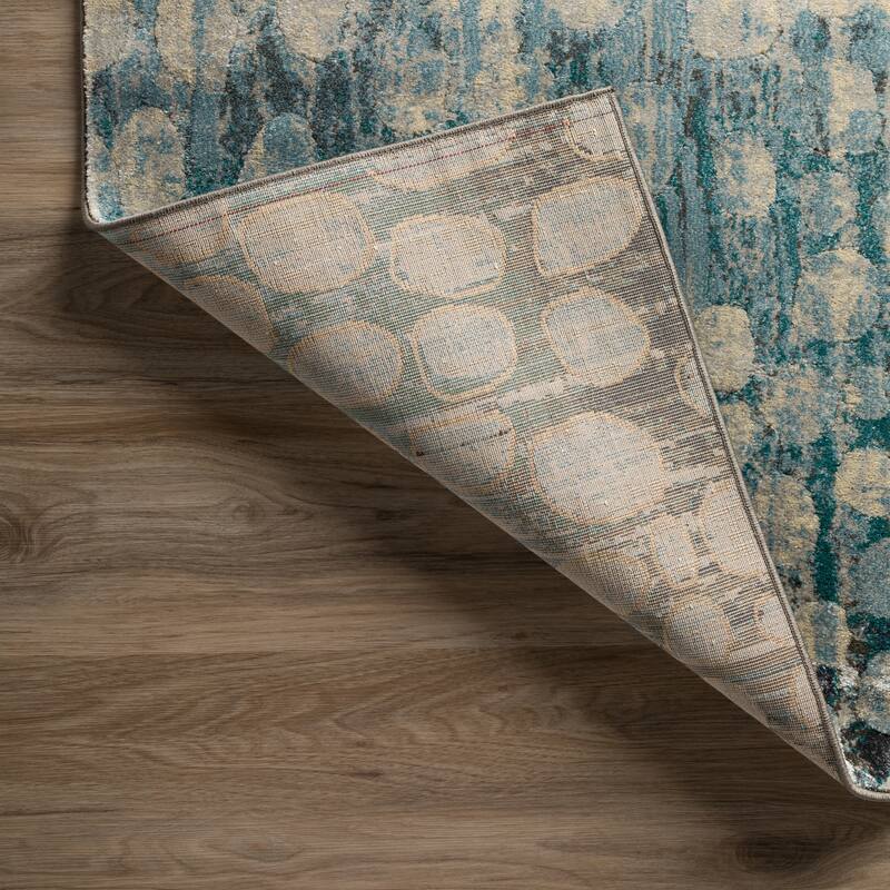 Addison Atlas Abstract Waves Blue Area Rug