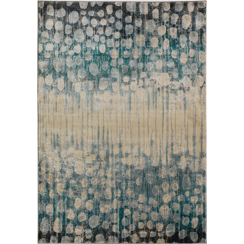 Addison Atlas Abstract Waves Blue Area Rug - 5'3"X7'7" - Blue