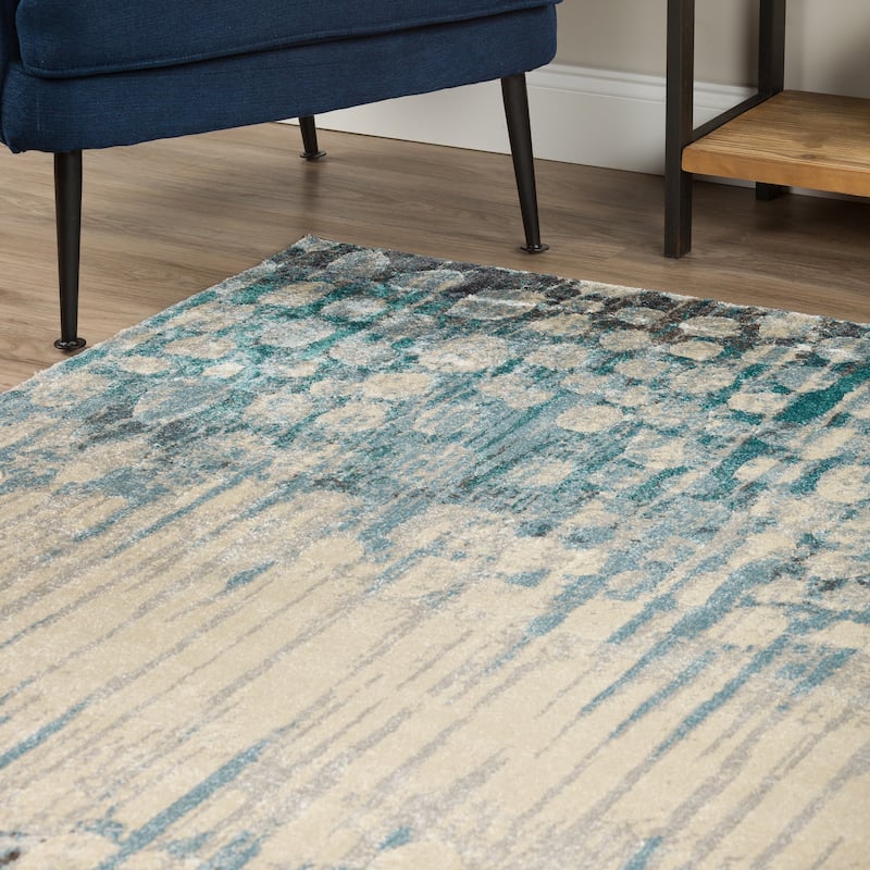 Addison Atlas Abstract Waves Blue Area Rug