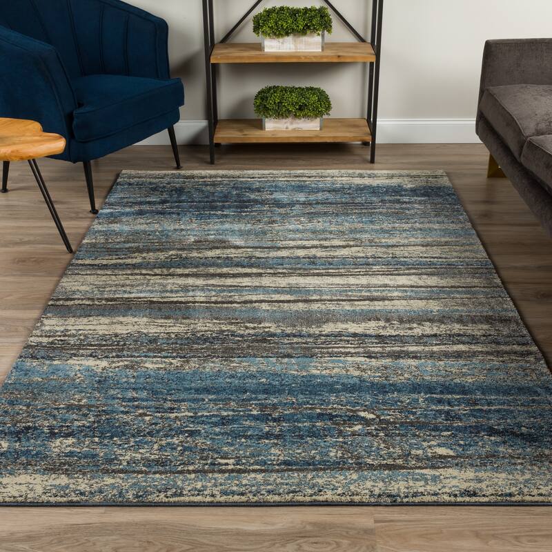 Addison Atlas Bohemian Crosshatch Blue Area Rug