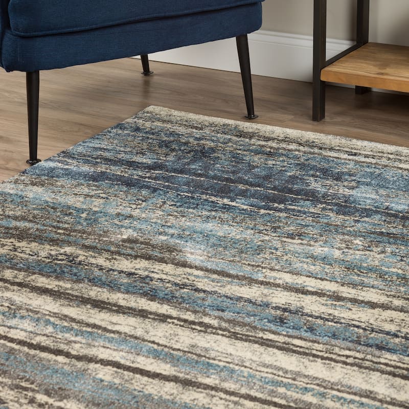 Addison Atlas Bohemian Crosshatch Blue Area Rug