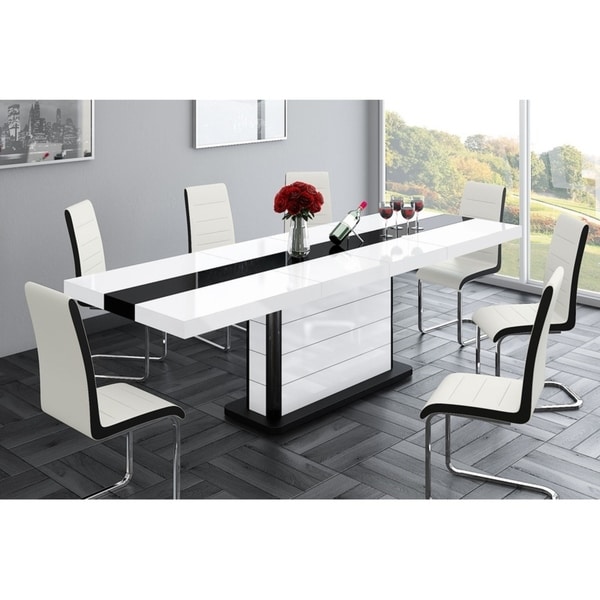 extendable dining table set white