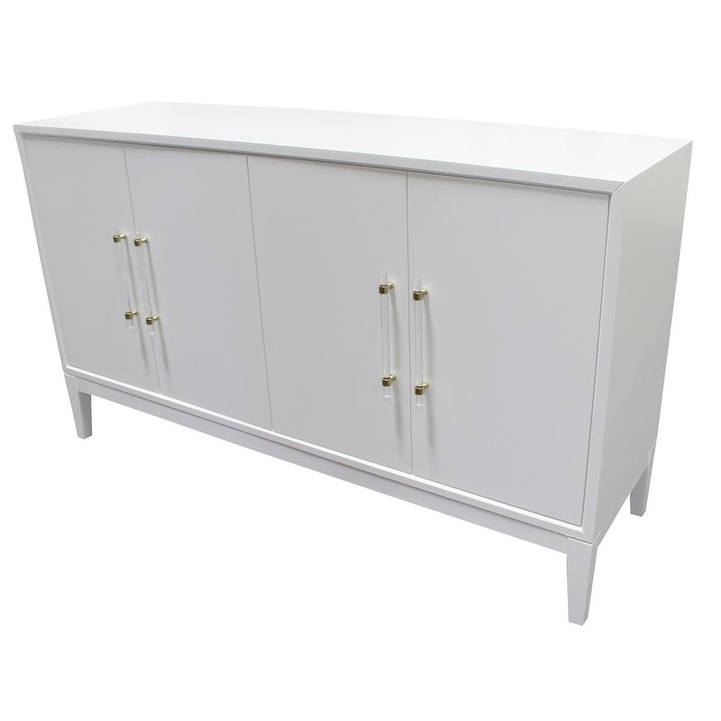 Best Master Furniture  White Lacquer 4 Door Sideboard