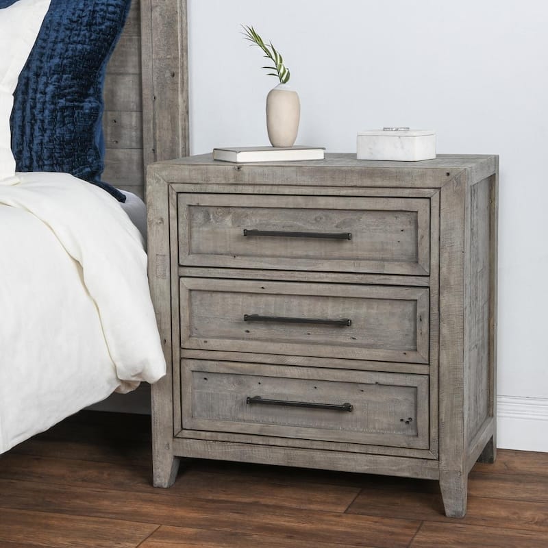 The Gray Barn Wester Cotbank Reclaimed Pine 3-drawer Nightstand