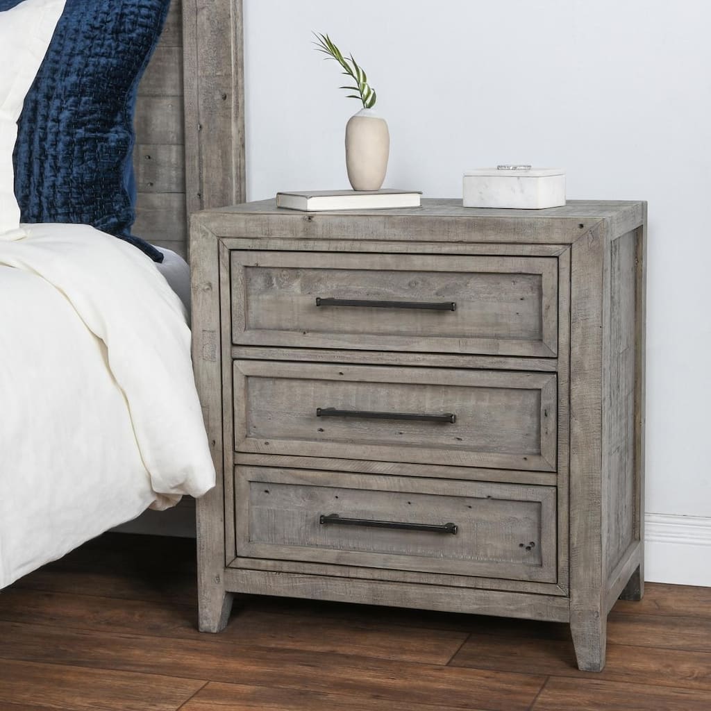 The Gray Barn Wester Cotbank Reclaimed Pine 3-drawer Nightstand