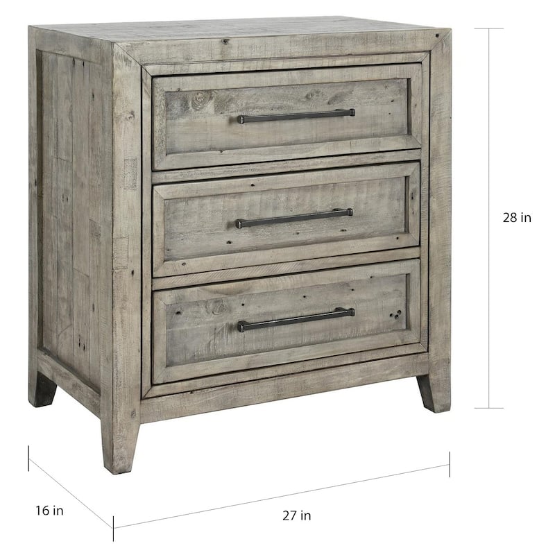 The Gray Barn Wester Cotbank Reclaimed Pine 3-drawer Nightstand