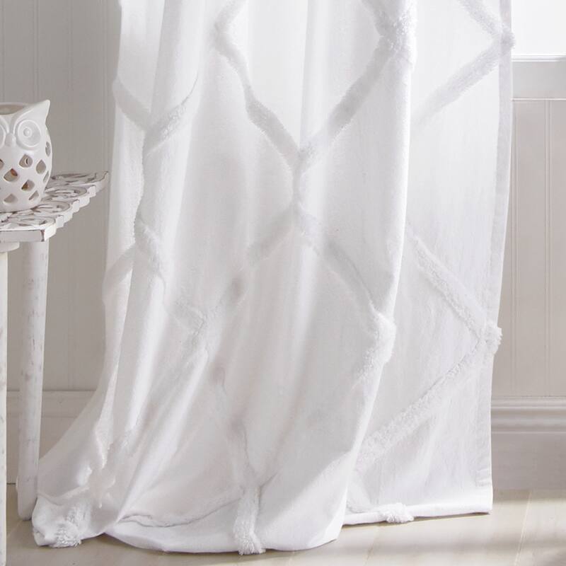Porch & Den Norris Lattice Back Tab Curtain Panel