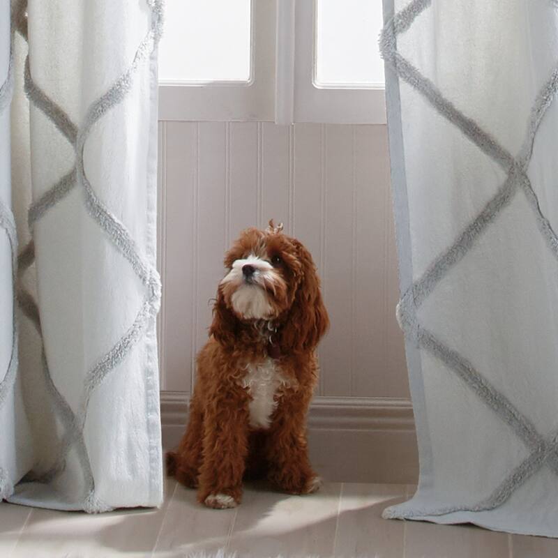 Porch & Den Norris Lattice Back Tab Curtain Panel