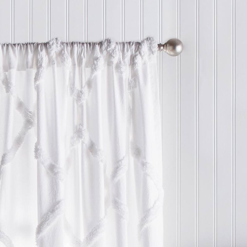 Porch & Den Norris Lattice Back Tab Curtain Panel