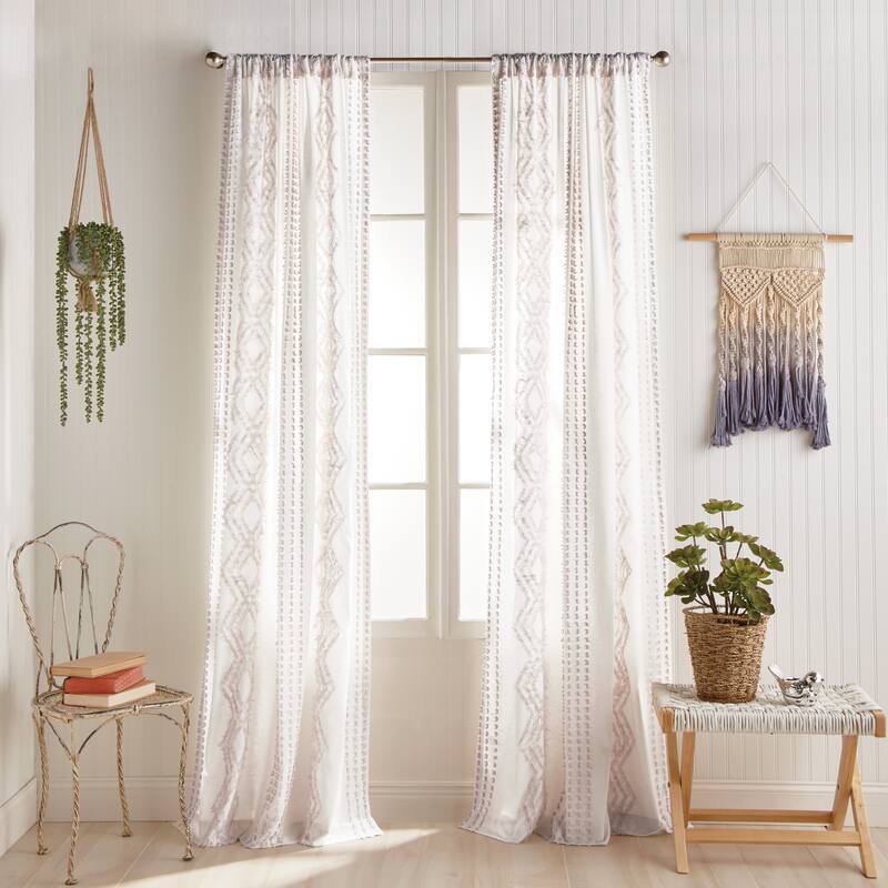 Porch & Den Narup Geometric Back Tab Curtain Single Panel