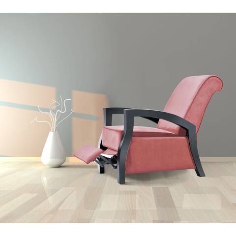 Artiva USA "KUTA" Solid Wood Java Black Premium Microvelvet Recliner