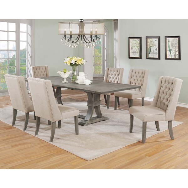Shop Best Quality Furniture Rustic 7-Piece Dining Set with Button