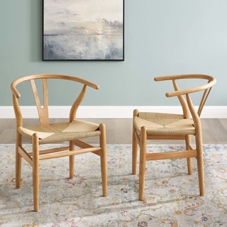 The Curated Nomad Lumos Bamboo Wood and Rope Dining Chairs (Set of 2) (Natural)